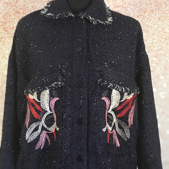 Foxiedox Navy Blue Embroidered Jacket - Picture 3 of 11